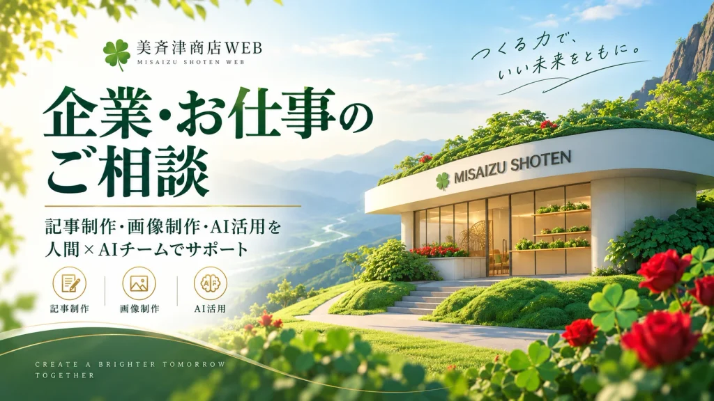 記事制作・AI活用のご依頼｜人間の判断×AIチームでつくる美斉津商店WEB
